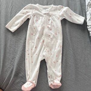 Carter's White and Pink Starry Night Footie